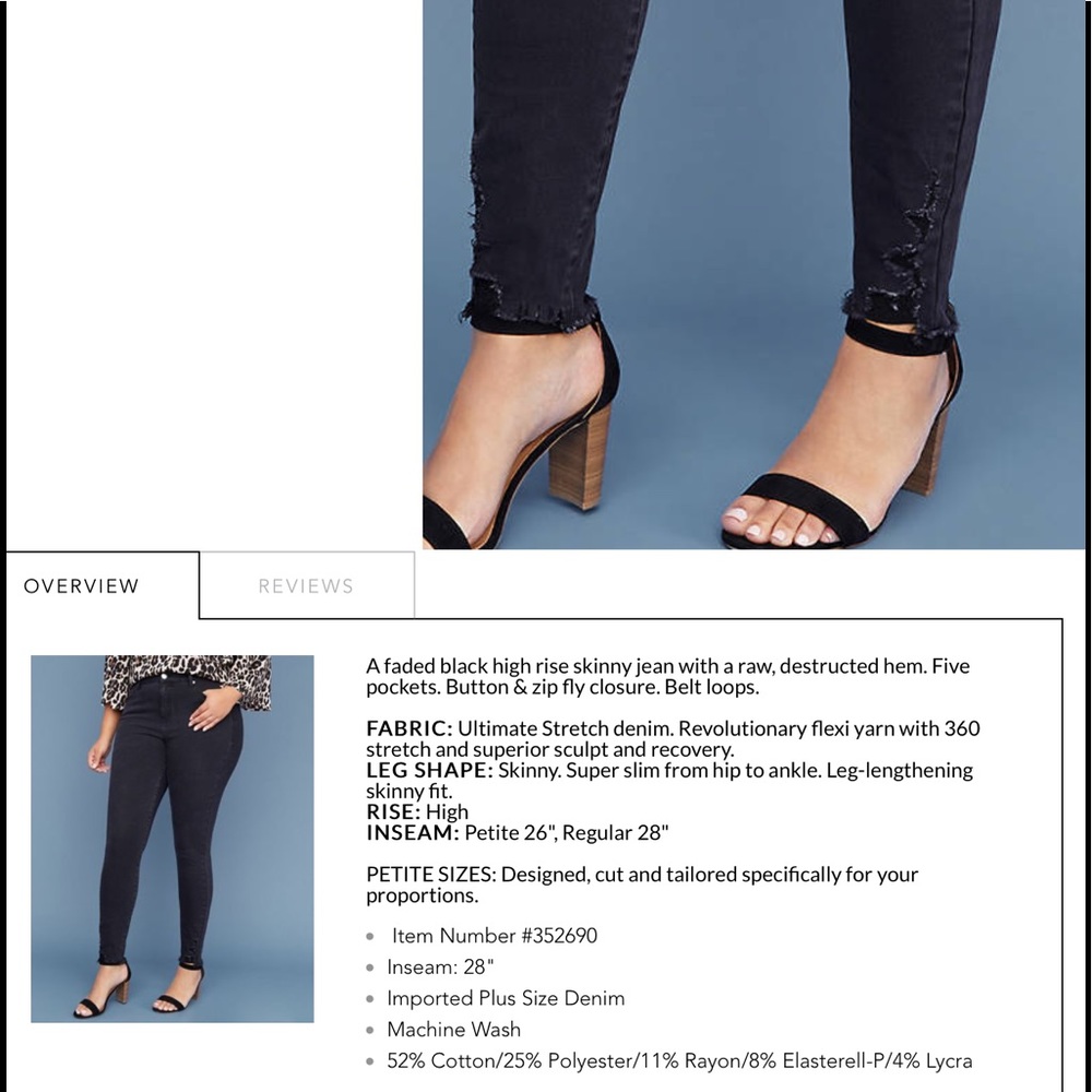LOWEST🌺 NWT LANE BRYANT Sz24 BLACK STRETCH JEANS - Picture 2 of 12